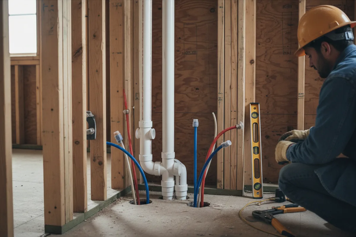Drain and supply rough-in during Leak Detection in Beverly